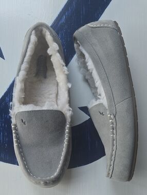 Kookaburra By Ugg Lezly Gray Suede Sherpa Lined Loafer Size 10